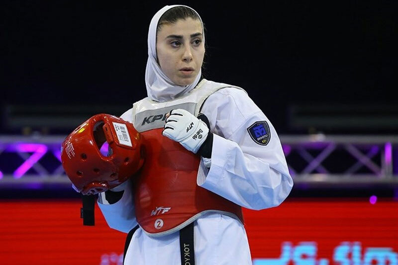 لحظات غرورآفرینی دختر طلایی تاریخ تکواندوی ایران در مسابقات جهانی